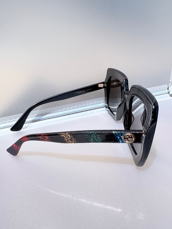 Gucci Rainbow Glitter Black Oversized Square Sunglasses GG0328S main image 14